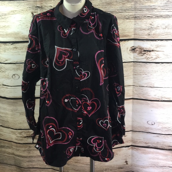 Liz & Me Tops - Liz & Me 2x Hearts design blouse Valentine
